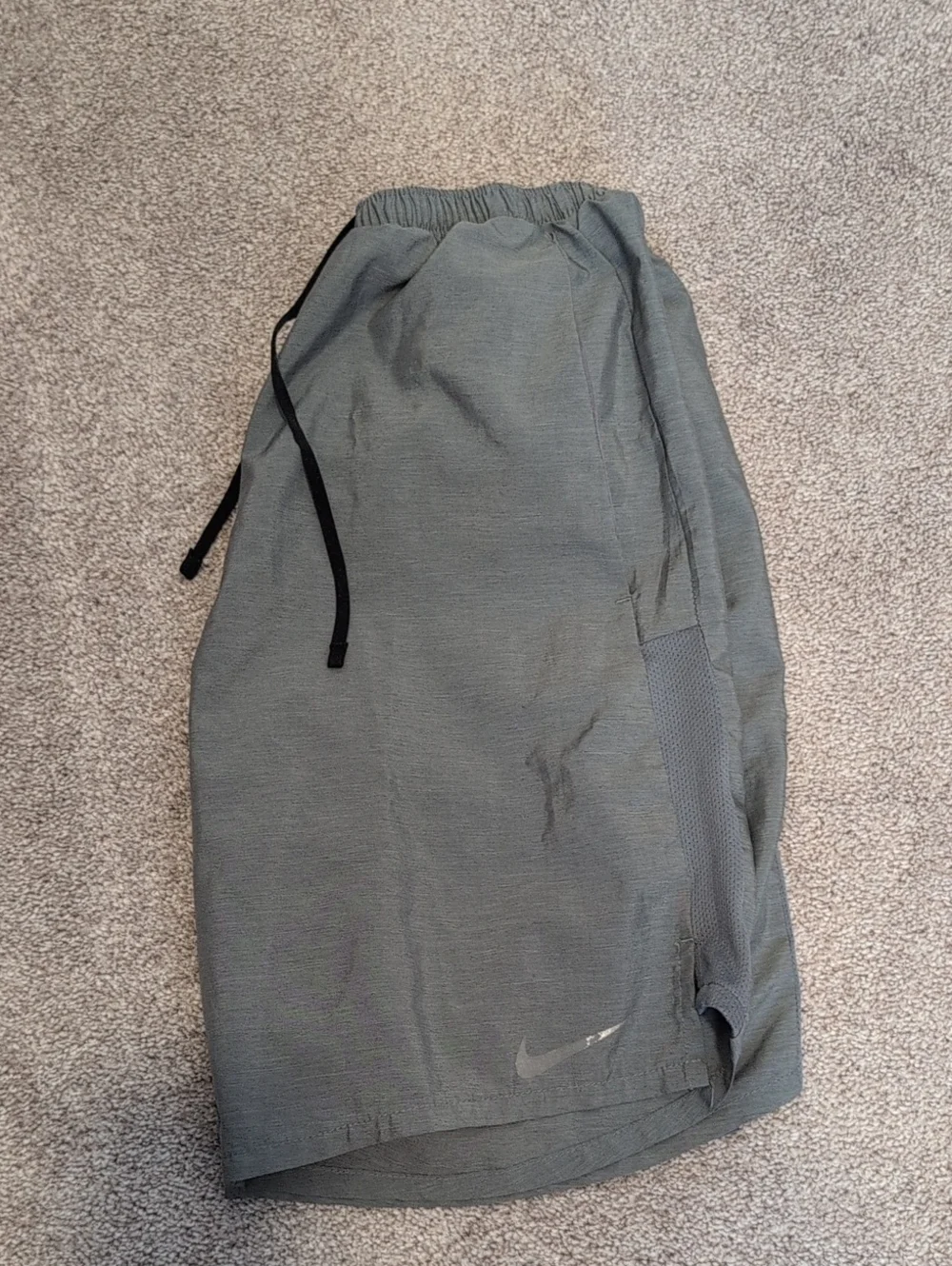 Nike Men's Dri-FIT Challenger Athletic Shorts - Gray with Black Drawcord